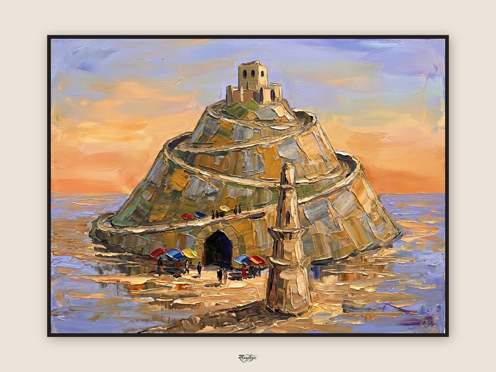 Daulatabad Fort, Daulatabad, Maharashtra &mdash; palette-knife oil on linen by Sandhya Kaushik.
